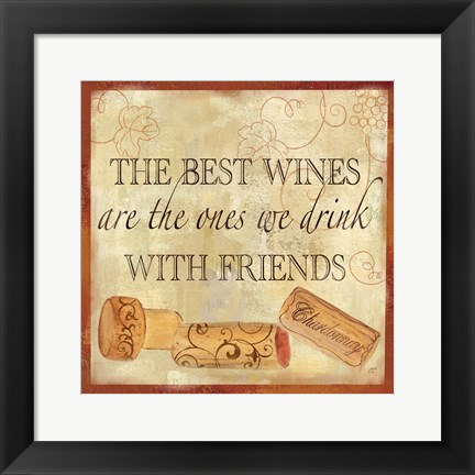 Framed Wine Cork Sentiment II Print