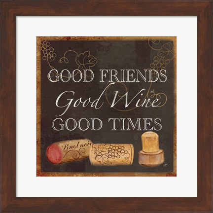 Framed Wine Cork Sentiment III Print