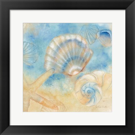 Framed Watercolor Shells II Print