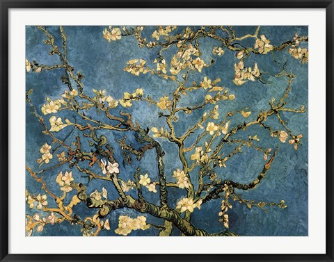 Framed Blossoming Almond Tree, Saint-Remy, c.1890 Print