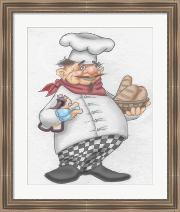 Framed Busy Chef Print