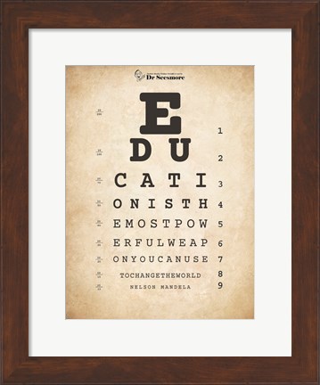 Framed Nelson Mandela Eye Chart I Print