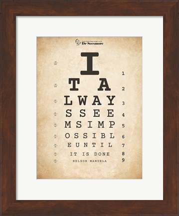 Framed Nelson Mandela Eye Chart II Print