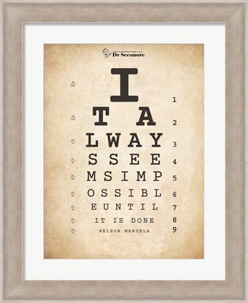 Framed Nelson Mandela Eye Chart II Print