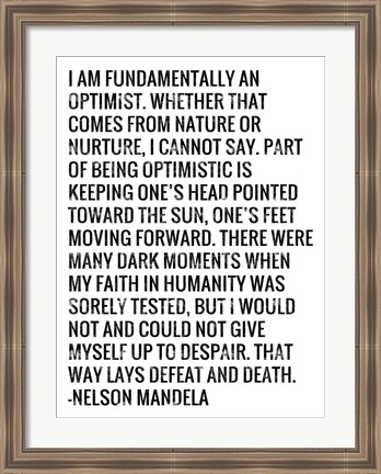 Framed Optimist - Nelson Mandela Quote Print