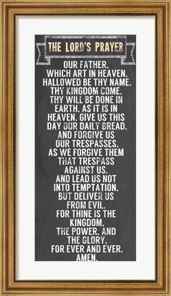 Framed Lord&#39;s Prayer - Chalkboard Style Print