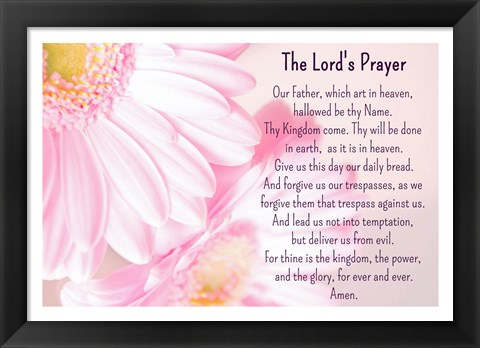 Framed Lord&#39;s Prayer - Floral Print