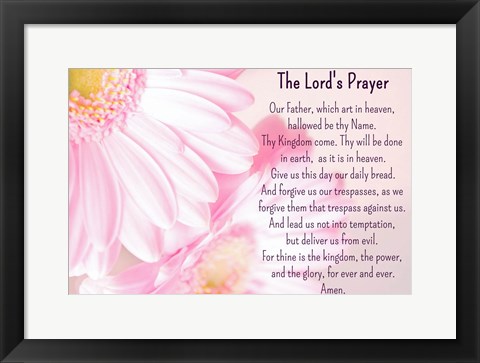 Framed Lord&#39;s Prayer - Floral Print