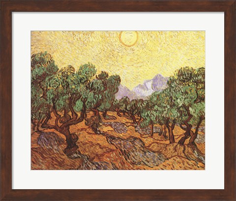 Framed Olive Trees, c.1889 Print