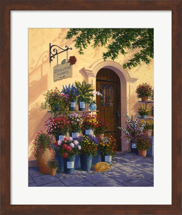 Framed Cobblestone Flowers Print