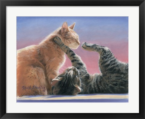 Framed Frolicing Cats Print