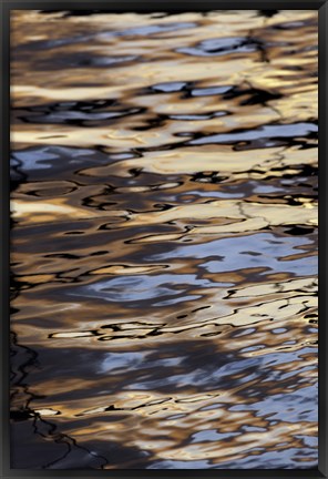 Framed Abstract sunrise reflection on water, Havana Harbor, Havana, Cuba Print