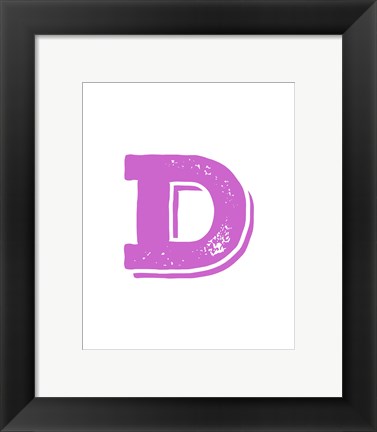 Framed D in Pink Print