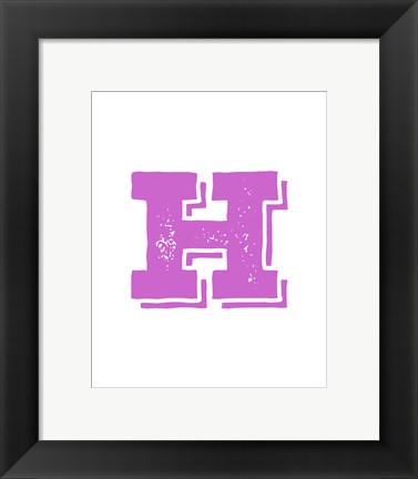 Framed H in Pink Print