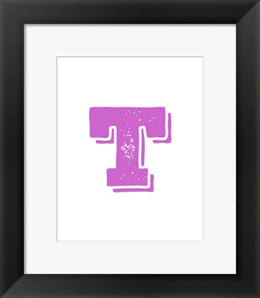 Framed T in Pink Print