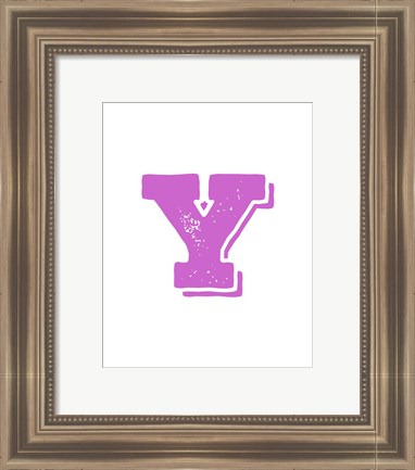 Framed Y in Pink Print