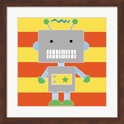 Framed Robot - Stripes Print