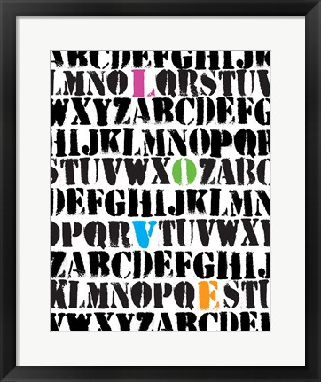 Framed Alphabet Love Print