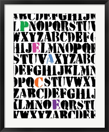 Framed Alphabet Peace Print