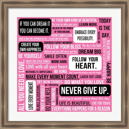 Framed Never Give Up 1 Print