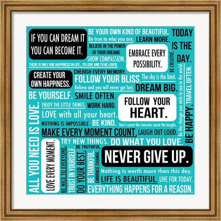 Framed Never Give Up 3 Print