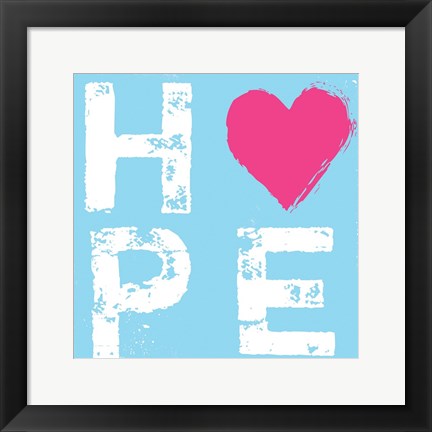 Framed Hope Blue Print