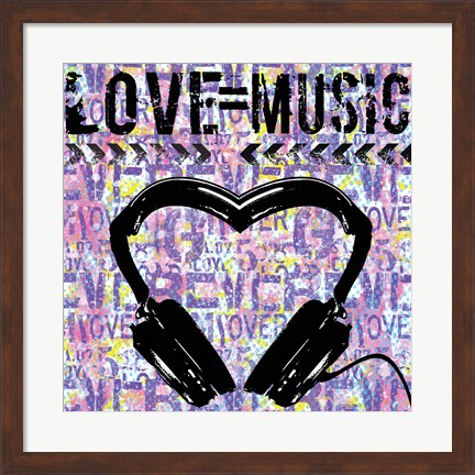 Framed Love - Music 1 Print