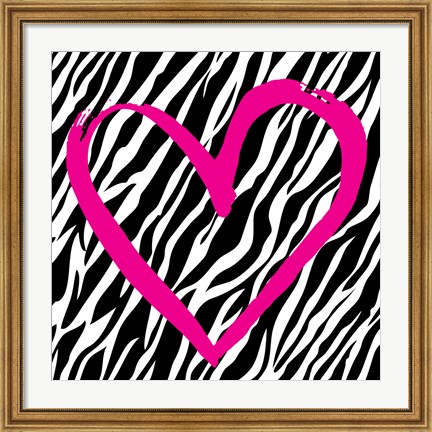 Framed Zebra Love Print