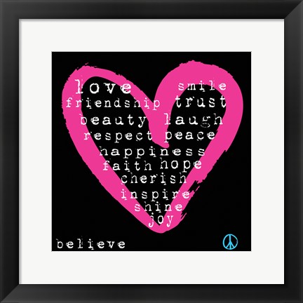 Framed Love Words Print