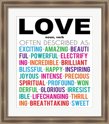 Framed Love Definition Print