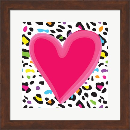 Framed Leopard Heart 1 Print