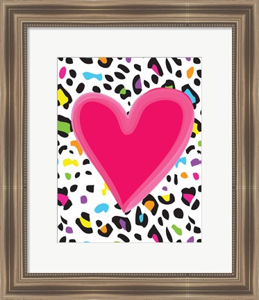 Framed Leopard Heart 2 Print