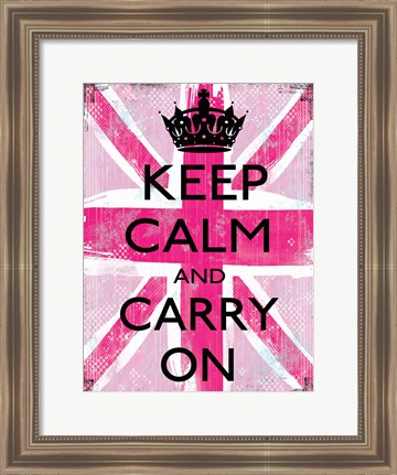 Framed Keep Calm And Carry On 2 Print