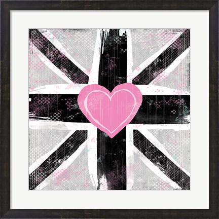 Framed Union Jack Heart I Print