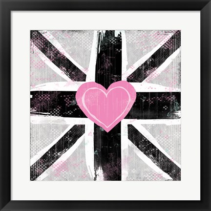 Framed Union Jack Heart I Print