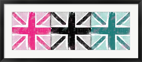 Framed Union Jack Three Square I Print