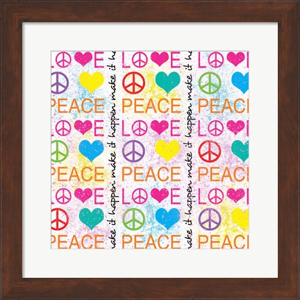 Framed Peace Love 1 Print