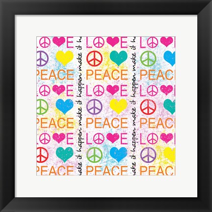 Framed Peace Love 1 Print