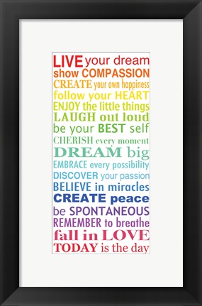 Framed Live Your Dream 3 Print