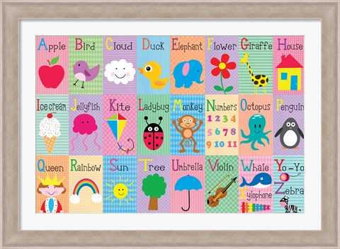 Framed Alphabet Squares Print