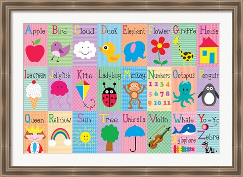 Framed Alphabet Squares Print