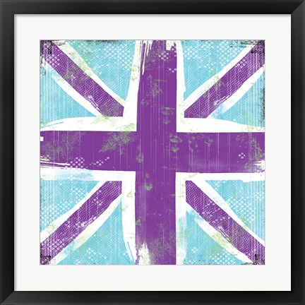 Framed Union Jack Purple and Blue Print