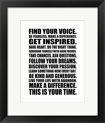 Framed Find Your Voice 1 Print