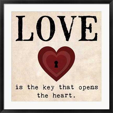 Framed Love is the Key Print