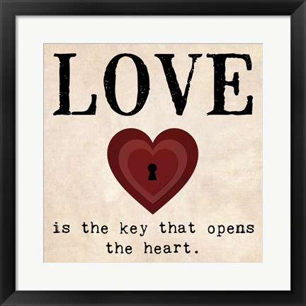 Framed Love is the Key Print