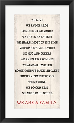 Framed We are a Family 1 Print