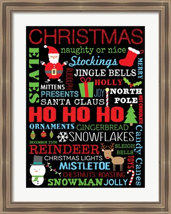 Framed Ho Ho  Ho 2 Print