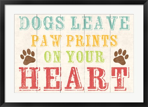 Framed Dogs Leave Paw Prints 1 Print