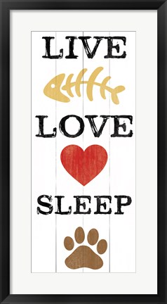 Framed Live Love Sleep Print