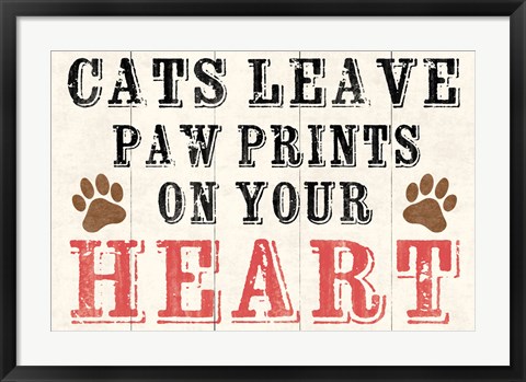 Framed Cats Leave Paw Prints 2 Print